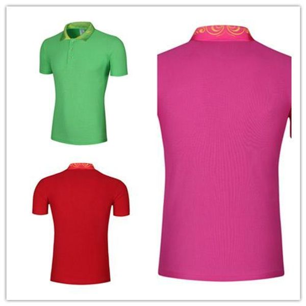 

men polo or women long shirt classic silk fiber short sleeve uniform t-shirt tde-105, Black