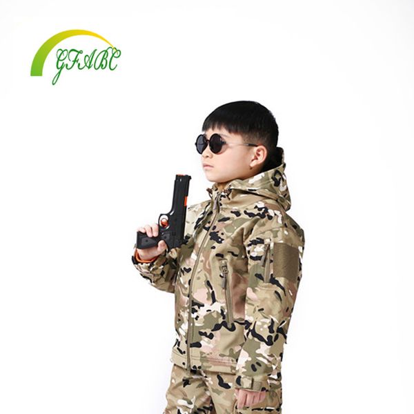 

autumn and winter new soft shell children's jacket hiking camping skiing warm windproof waterproof training outdoor clothes, Blue;black