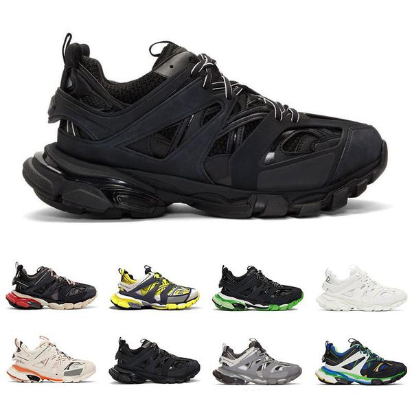

with box 3m track 3.0 mens running shoes triple black yellow luxury men women jogging brand designer sports sneakers 36-45