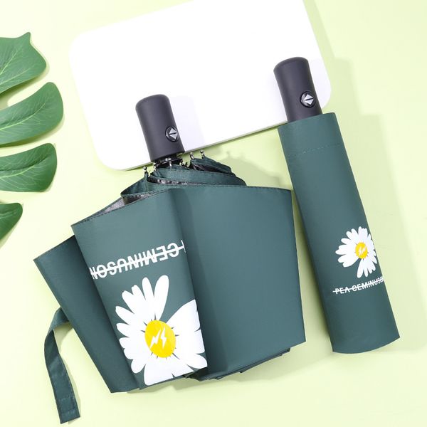 

21inch 8ribs auto open auto close uv protection fully automatic sun umbrellas daisy umbrellas in 2002 black coating