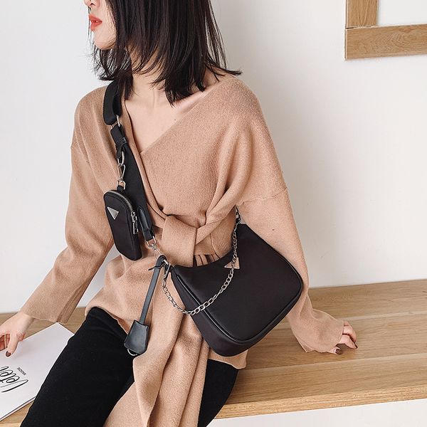 

women's vintage nylon underarm bag chain messenger bag