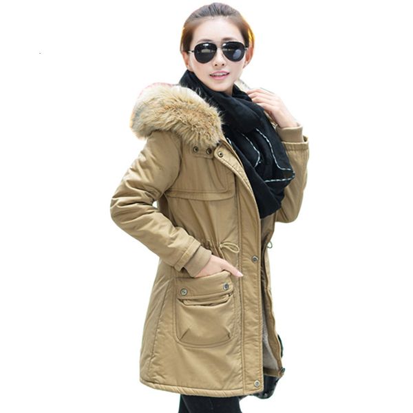 

plus size fashion women winter plus thick velvet coats warm long cotton waved jas parka ladies cape overcoat, Black