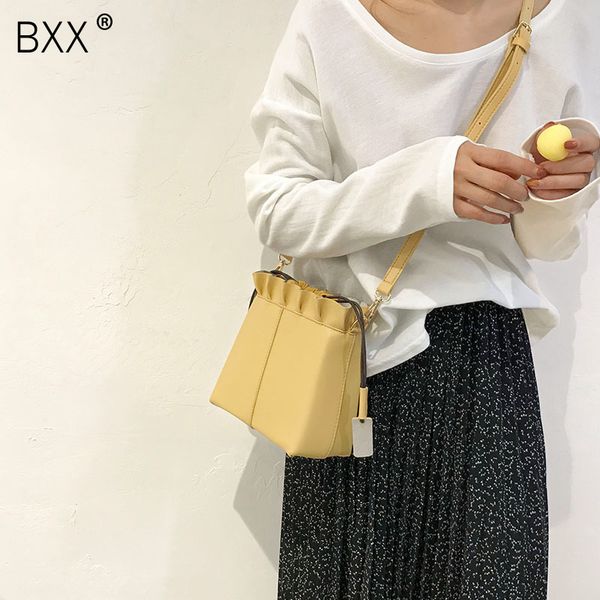 

bxx] women's single shoulder crossbody bag all-match flap 2019 summer fashion drawstring bucket bag female vintage bags hf484