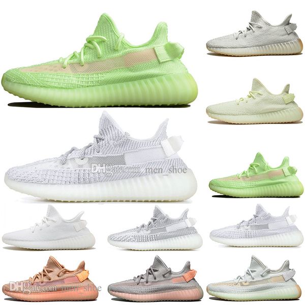 

in stock kanye west clay v2 static reflective gid glow in the dark mens running shoes hyperspace true form women men sport designer sneakers