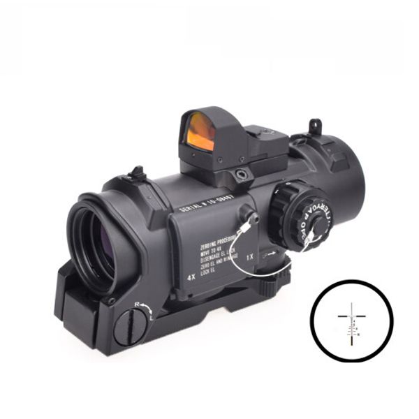 

Tactical dr 1x 4x fixed magnifier optic rifle hunting cope 4x32 red illuminated mil dot cope with auto red dot