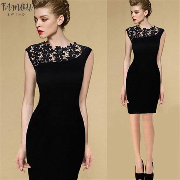 

2020 women stretch evening party lace slim bodycon pencil dresses vestidos crochet elegant dress casual dress summer black, Black;gray