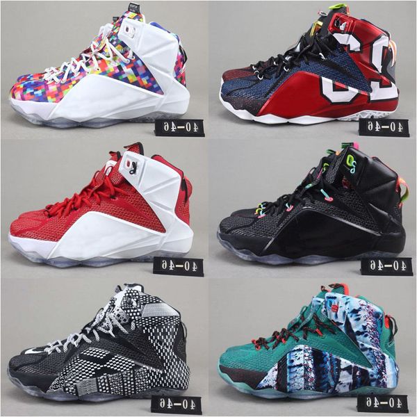 

new lebron 12 xii ps elite high cut designers fashion basketball shoes men comfortable baby kids sport shoes good quality