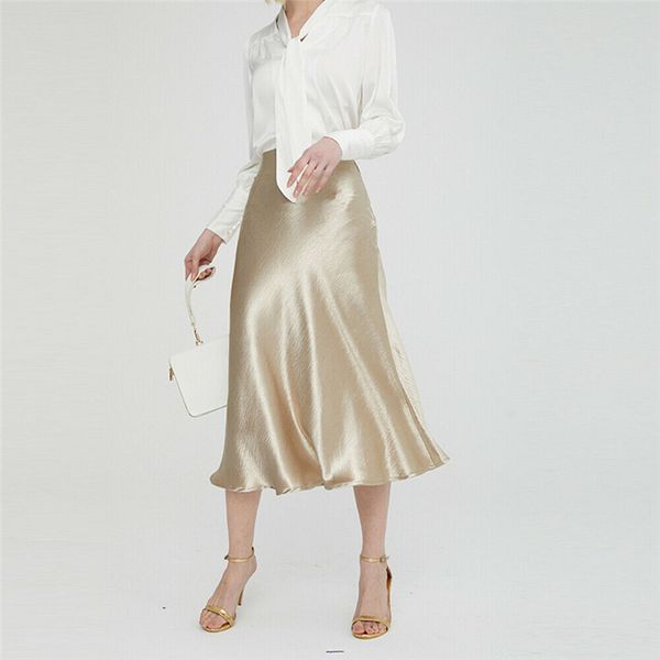 

women maxi skirt 2019 summer office lady shiny high waist long trumpet skirts glossy metallic silver gold formal party skirt new, Black