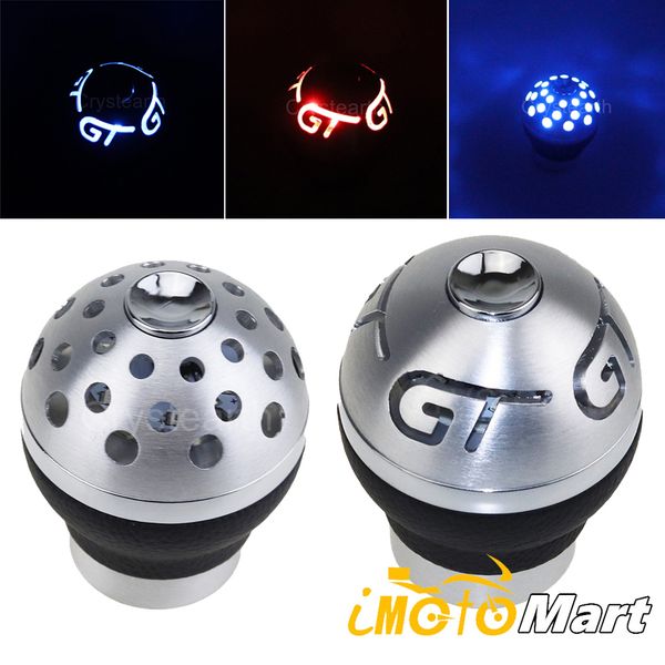 

universal blue red led light gear shift knob aluminum car 5 6 speed manual gearshift shifter lever for