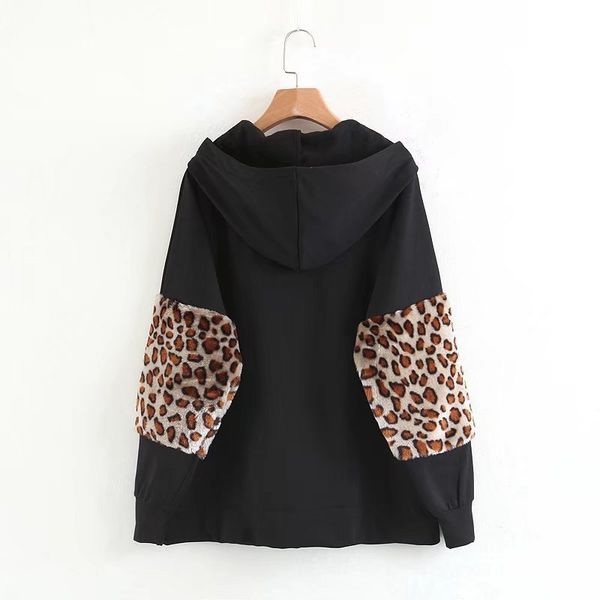 

2017 western style autumn and winter women's dress new style panel-sleeve hooded sweatshirt, Black