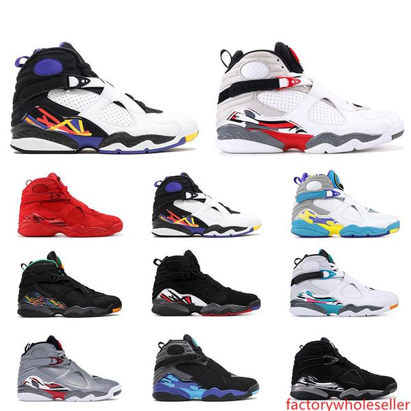 

2019 men 8s basketball shoes 8 aqua chrome playoff reflections of a champion three peat mens sports sneakers size 8-13