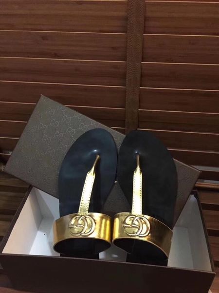 

2019 летние новые кожаные сандалии T-клипса буквы G из металла унисекс