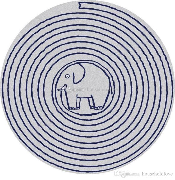 

1m cartoon round creative elephant nose carpet children's room green cute carpet designer carpet art creative elephant mat ins floor ma