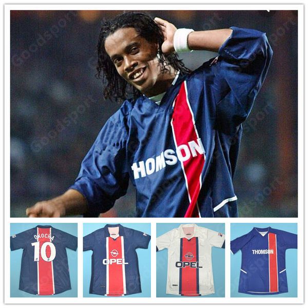 

retro paris 1998 02 03 jerseys10 ronaldinho 11 chulapa 9 cardetti soccer worns simone okocha leroy avelaine adailton calcio football shirts, Black;yellow