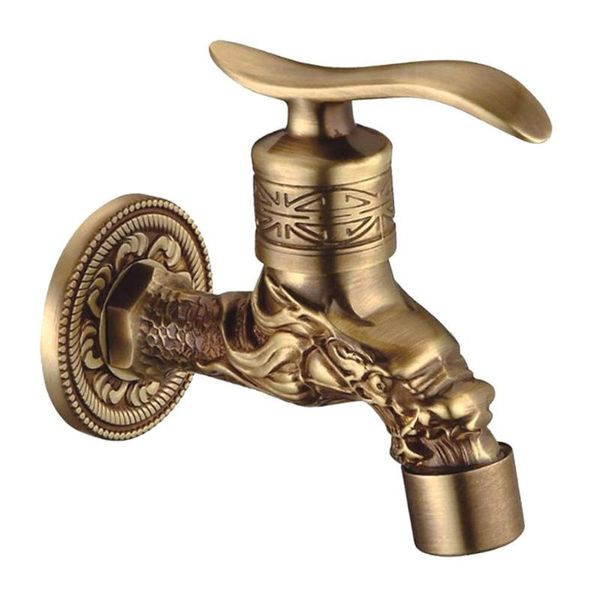 

carved wall mount bibcock brass retro tap decor outdoor garden taps faucet
