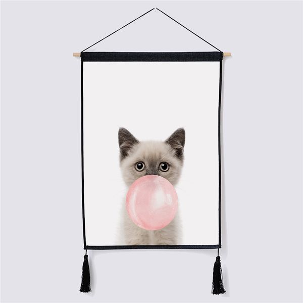 

cute cat fabric hanging painting
