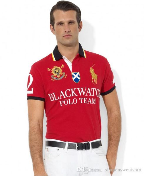 

роскошные мужские футболки ральф пользовательских мода высокого класса поло футболки lauren письмо печать щит вышивка дышащий тонкие рубашки, White;black