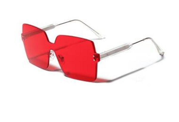 

the latest style of european and american personality fashion trend ladies'rimless large frame high definition sunglasses sunglasses su, White;black