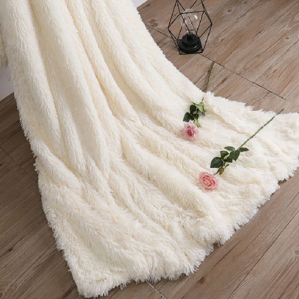 Morbida pelliccia lunga e pelosa, pelliccia sintetica, calda ed elegante, accogliente con soffice coperta Sherpa e coperta per divano, regalo super