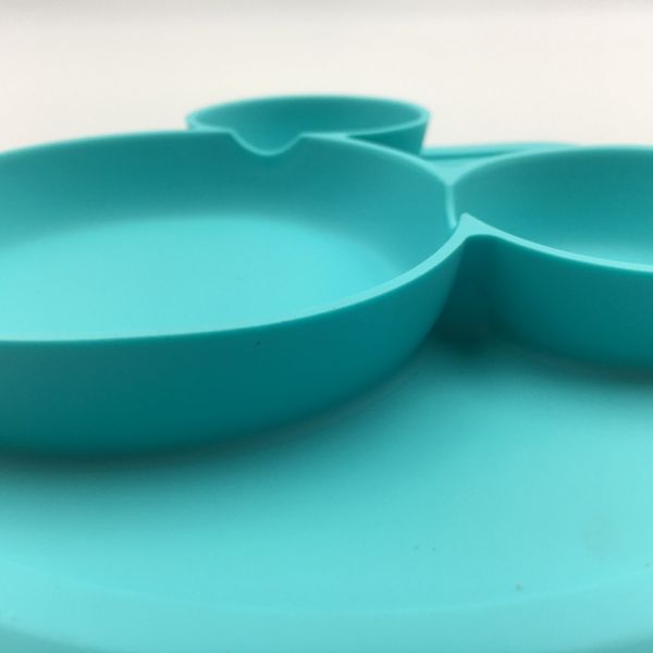 

qshare baby fda silicone baby bowl mickey plate for kids with lid bpa feeding kids tableware children dining dishes