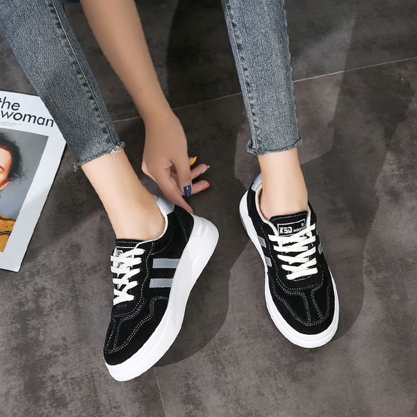 

new style women's shoes low thick bottomed versatile extra high shoes youth students daily life casual shoes online celebrit, Black
