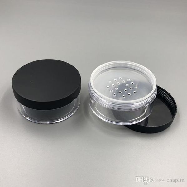 

clear 50g 50ml plastic powder puff container case makeup cosmetic jars face powder blusher storage box with sifter lids