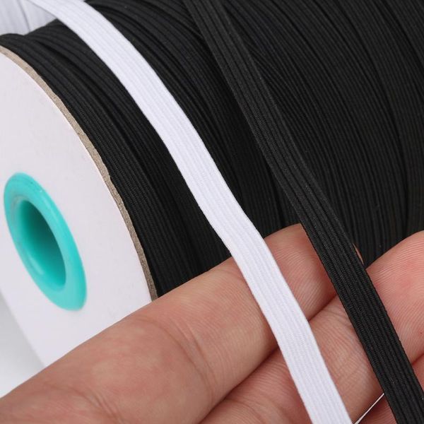 

make crib sheet3 /6mm braided elastic band knitting sewing cord for diy face cover making allowable tensile elastic deformation, Black
