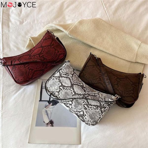 

women new fashion handle women serpentine pu leather shoulder bag vintage ladies snake print bag crossbody handbag