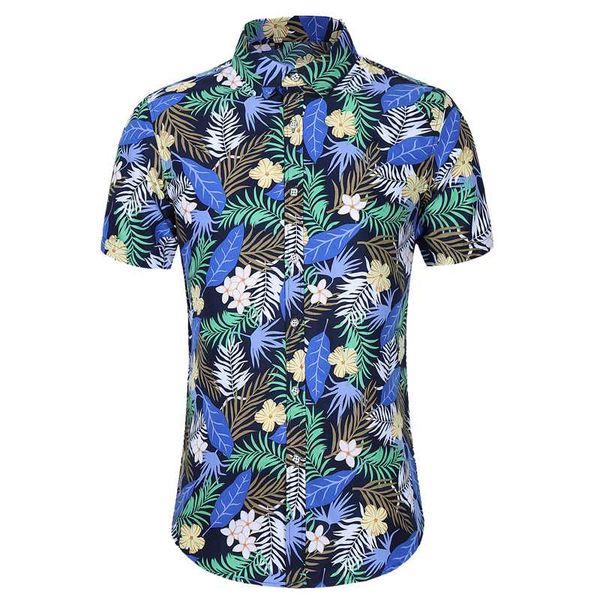 

hawaii men shirt personality print short sleeve blouse male casual sports beach style shirts summer new, White;black