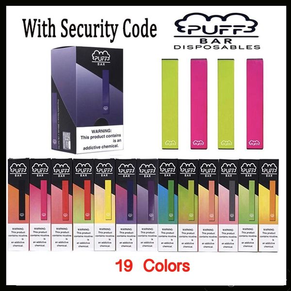 

19 цветов Puff Бар Одноразовая Vape Pen Device стручки Стартовые наборы 280mAh Battey 1,3 мл Картриджи Пусто Испаритель Pen Упаковка E-Сигареты