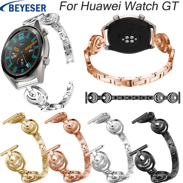 

22mm stainless steel wrist strap for huawei watch gt watchstrap for samsung gear s3 classic replacement bracelet watchband bands, Black;brown