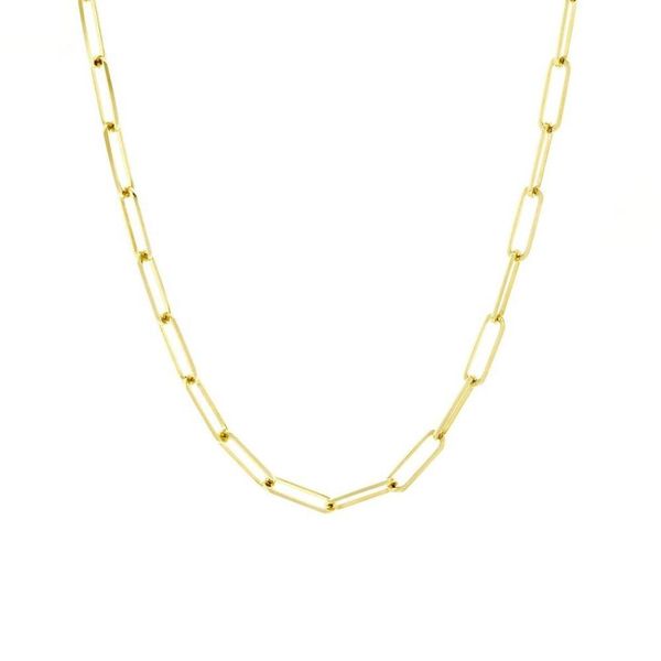 

fashion 925 sterling silver plain large paper clip paperclip chain necklace custom