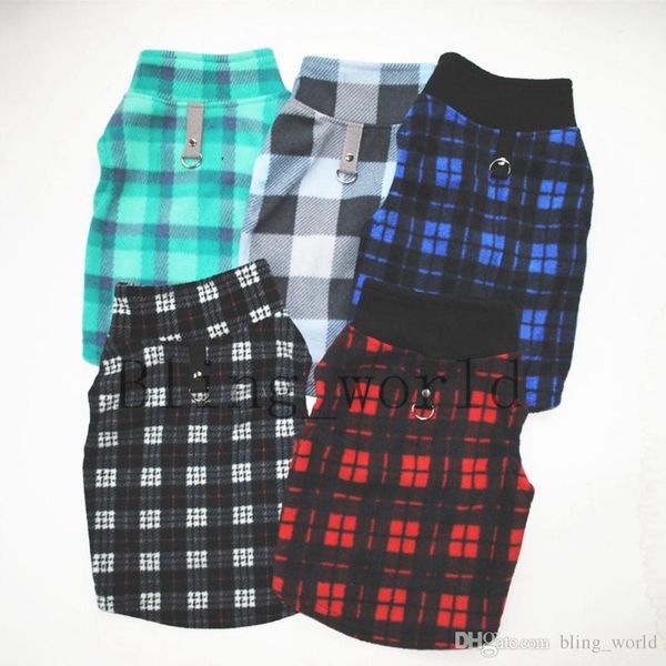 

клетчатая одежда для собак флис маленькая собака жилет с пряжкой теплые щенячьи куртки одежда для собак зоотовары 15 дизайнов опционально yw