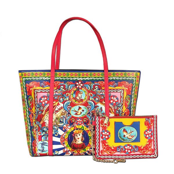 

handbags flower print female leather casual shopping tote bag handbag lady shoulder messenger bag cartera hombre