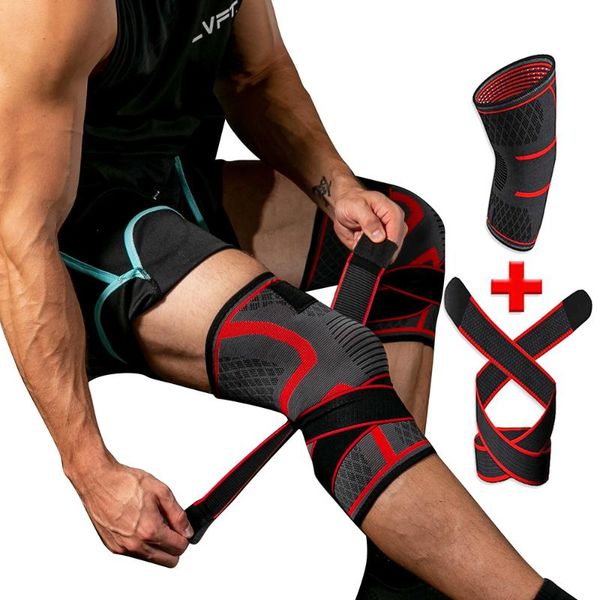 

1pc sports kneepad pressurized elastic knee pads support fitness gear cycling motocycle basketball volleyball brace protector