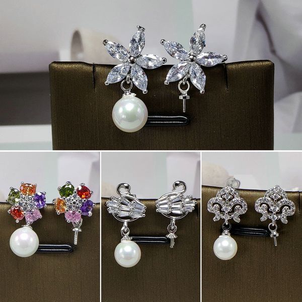 

Блестящий !Серьги установка 925 серебряные серьги установка жемчужные серьги монт