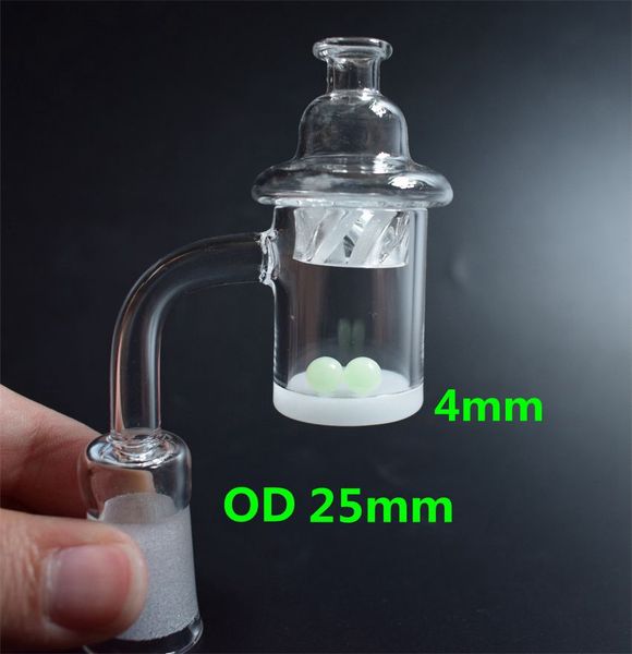 

4мм Непрозрачного Bottom Flat Top 25ммы Кварцевого Banger Nail Terp Pearl Вставка Spinning Carb крышка для нефтяных вышек стекол водопроводных труб Бонга