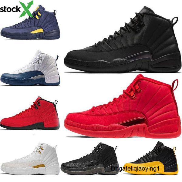 

with box 12 midnight black winterized flu game men basketball shoes new 12s royal blue suede the master sports sneakers