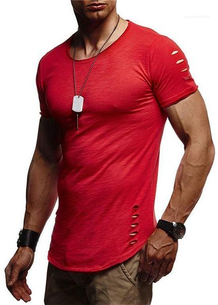 

o neck male clothing sports mens tshirts summer fashion short sleeved tees mens hole skinny, White;black