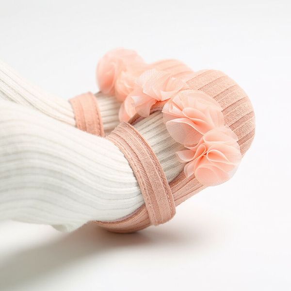 

newborn baby girl crib shoes flower soft sole infant kid casual dress shoes princess dance, Black