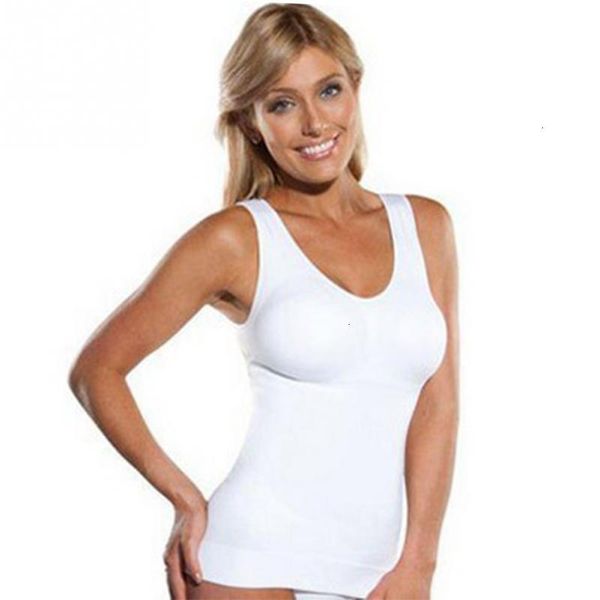 

plus size corset shaper slim up lift plus size bra cami tank women body removable shaper underwear slimming vest corset shapewear, Black;white
