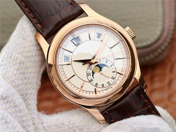 

akm luxury mens watches multi-function timing 5205 luxury watch 40mm cal.324s imported deep waterproof montres de luxe, Slivery;brown