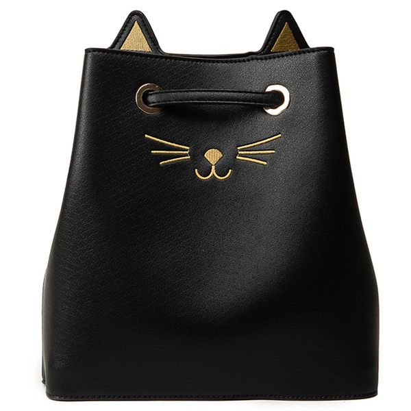 

women girls cat shoulder bag drawstring travel large bag