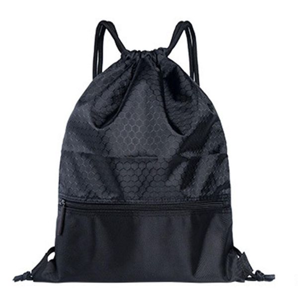 

sports bag solid color drawstring closure fashion fitness backpack harness pocket gym pack portable exercise pouch
