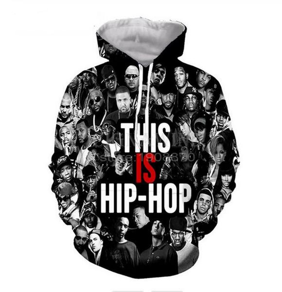 

rapper hoodie hoodies men women long sleeve all over printed pullover hoody casual 3d sweatshirt plus size ssy0161, Black