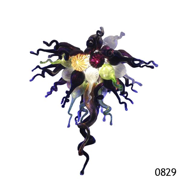 

turkish style hand blown glass chandelier lamp purple rose modern celling lamps crystal chandeliers accept customization