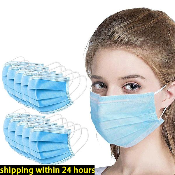 

dhl shipping disposable face mask 3 layer ear-loop dust mouth masks cover 3-ply non-woven disposable dust maskdisposable anti dust mask