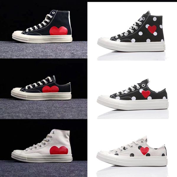 

new 1970s canvas skate shoes classical 1970 casual shoes cdg play men womens big eyes heart skateboard sneakers designer shoes size 36-44, Black