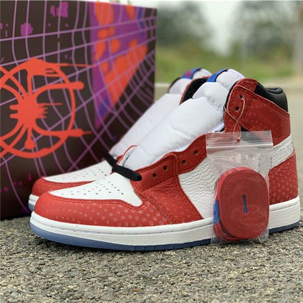 

wholesale 1 high og chicago crystal 1s gym red spider man blue-black white-p basketball shoes sports sneakers