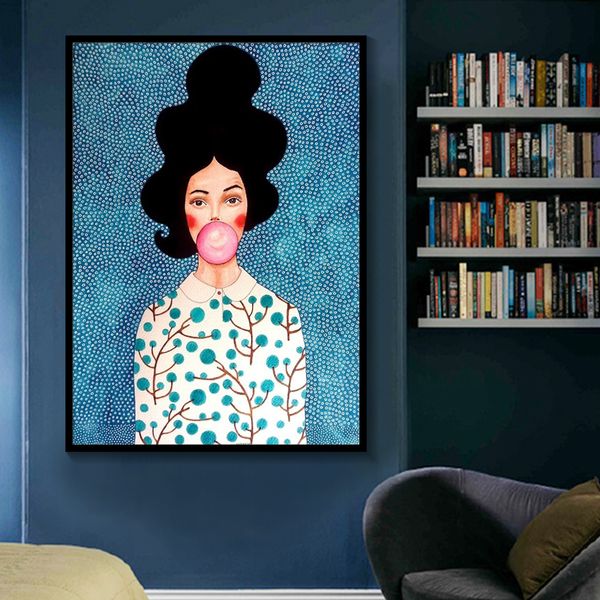 

nordic modern figure characters watercolor colorful canvas painting poster print decor wall art pictures for living room bedroom